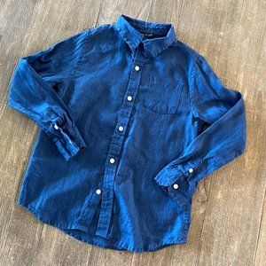 JANIE AND JACK LONG SLEEVE LINEN SHIRT (blue-6)